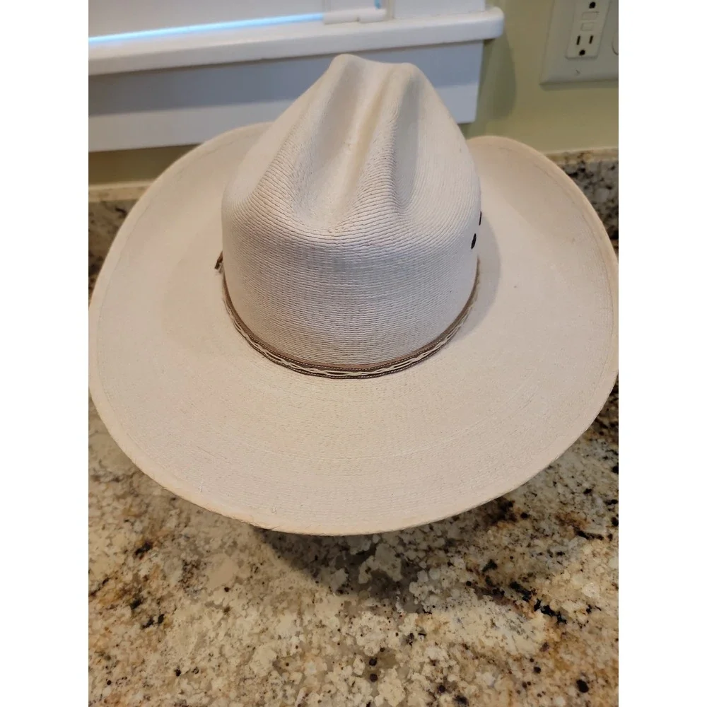 Atwood Marfa 5X Palm Leaf Western Cowboy Hat, Size 7 5/8 Long Oval 4 1/4
